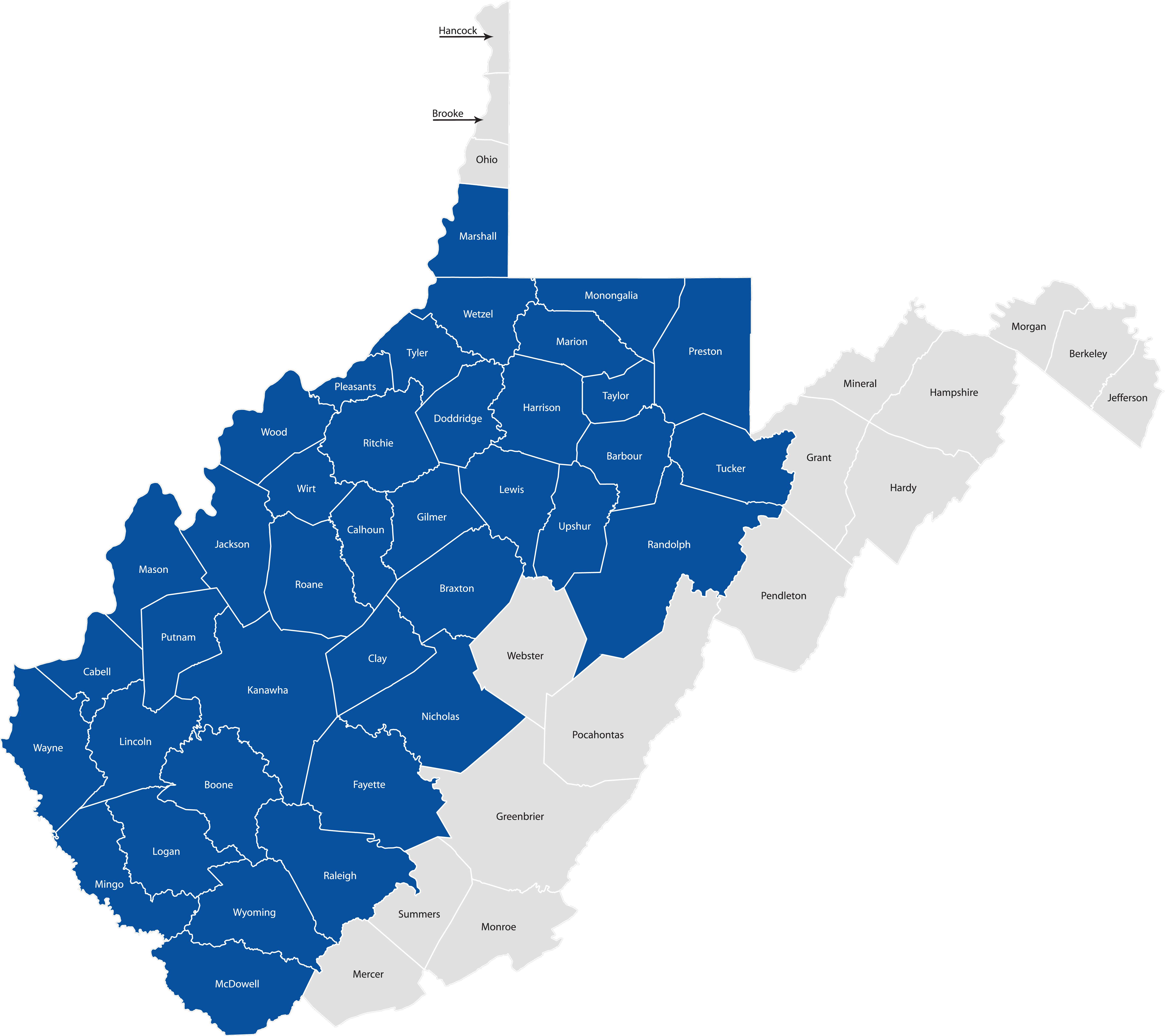 Hoep Gas WV service territory - 38 counties Hoep Gas WV service territory - 38 counties